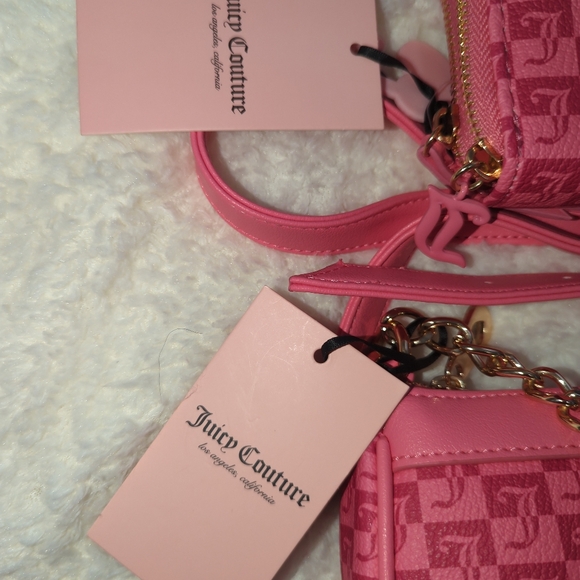 Juicy Couture Pink Crossbody Baguette Bag W/ Wallet Gold Chain Cute Y2K NWT - Picture 9 of 15